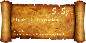 Sipeki Szilveszter névjegykártya
