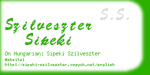 szilveszter sipeki business card